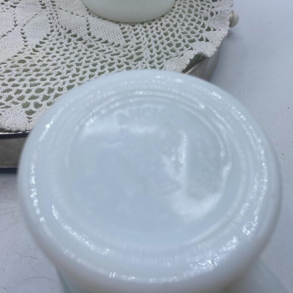 Fire King Diamond Coffee Mugs: Anchor Hocking, Yellow & Green, Set of 4 - Picture 2 of 6